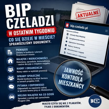 Nowe dokumenty w BIP Czeladzi. Co warto sprawdzić?
